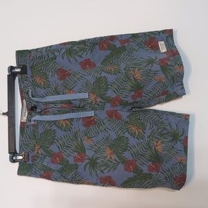 Vintage Genes Slim Fit Flat Front Flower Pattern Shorts